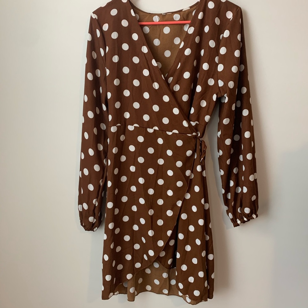 Polka dot wrap dress
